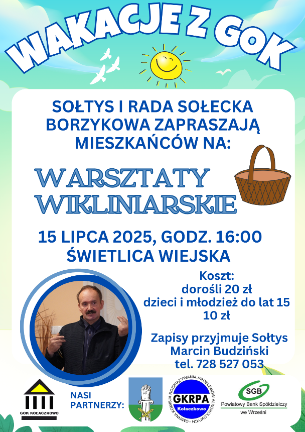 Plakat na zajęcia wikliniarskie w Borzykowie